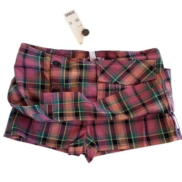 NWT, Urban Outfitters - Jasmine Plaid Button Mini Skort | R/L - Picture 3 of 4